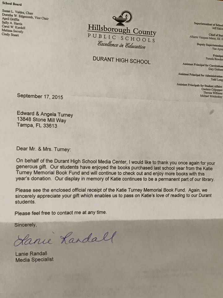 Thank you letter from 2015